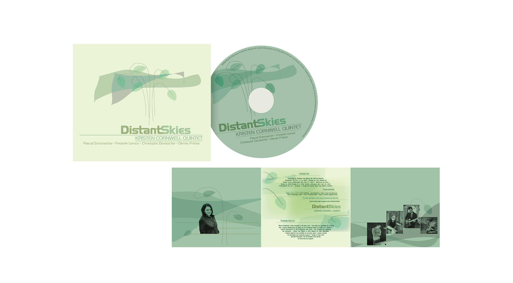 Swivel Creative_Visual Communications_Kristen Cornwell Quintet_Distant Skies_CD Packaging