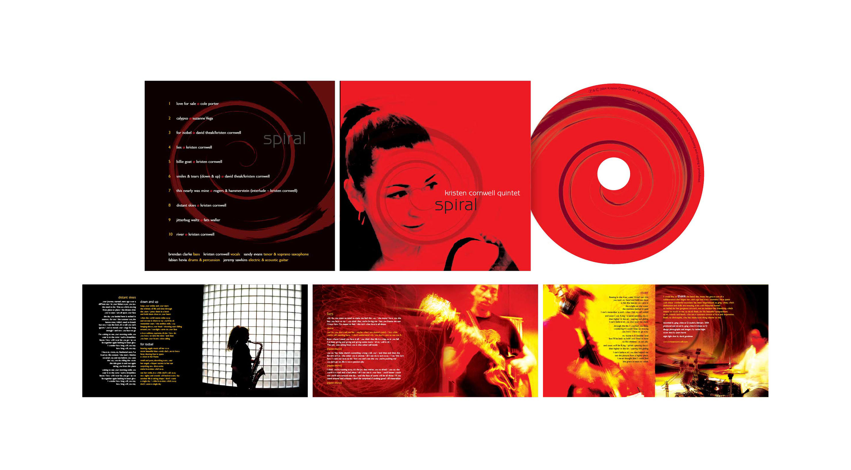 Swivel Creative_Visual Communications_Kristen Cornwell Quintet_Spiral CD Packaging