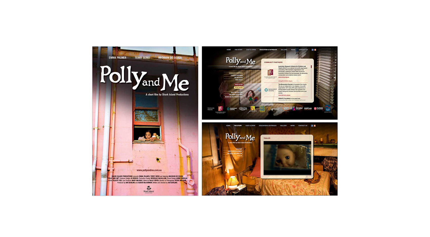Swivel Creative_Visual Communications_Polly and Me_Branding, Film Graphics, Website & Collateral